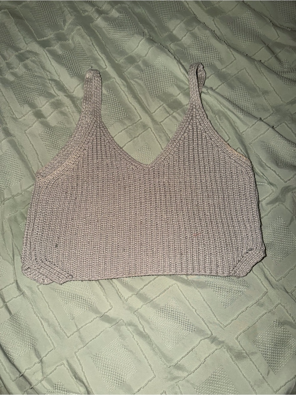 Women's Knit Cropped Tank Top - Light Mauve